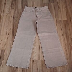 J1 - Express Women's Tan Flare Jeans. Size 6S